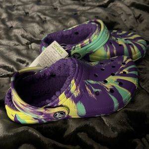 Crocs Unisex-Child Classic Marbled Tie Dye Lined Clogs